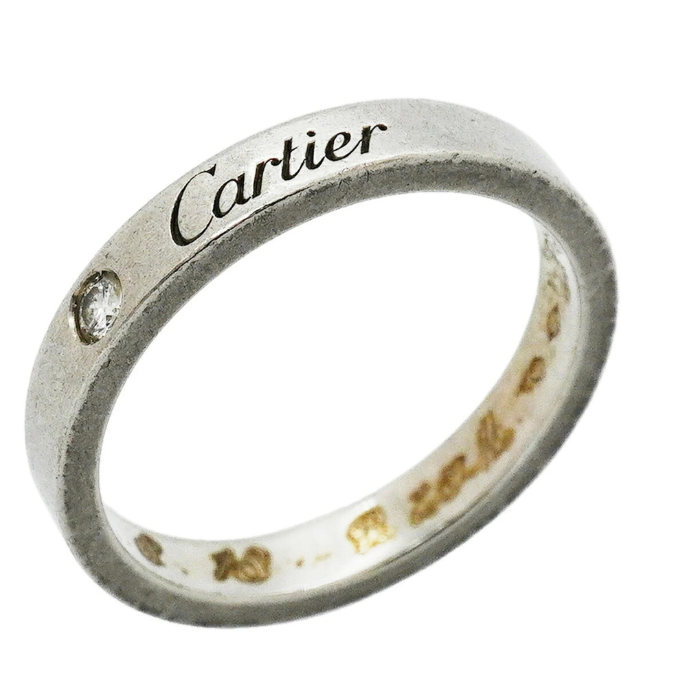 Cartier C de Ring, 1PD (Pt950) Platinum Diamond, Size 51, Ladies'